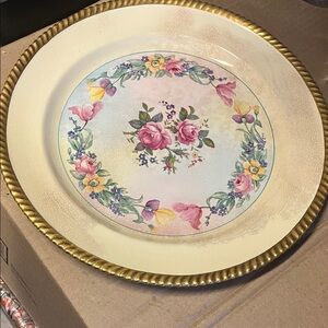 Windsor Floral Plate with Gold Trim 14 1/4 inch